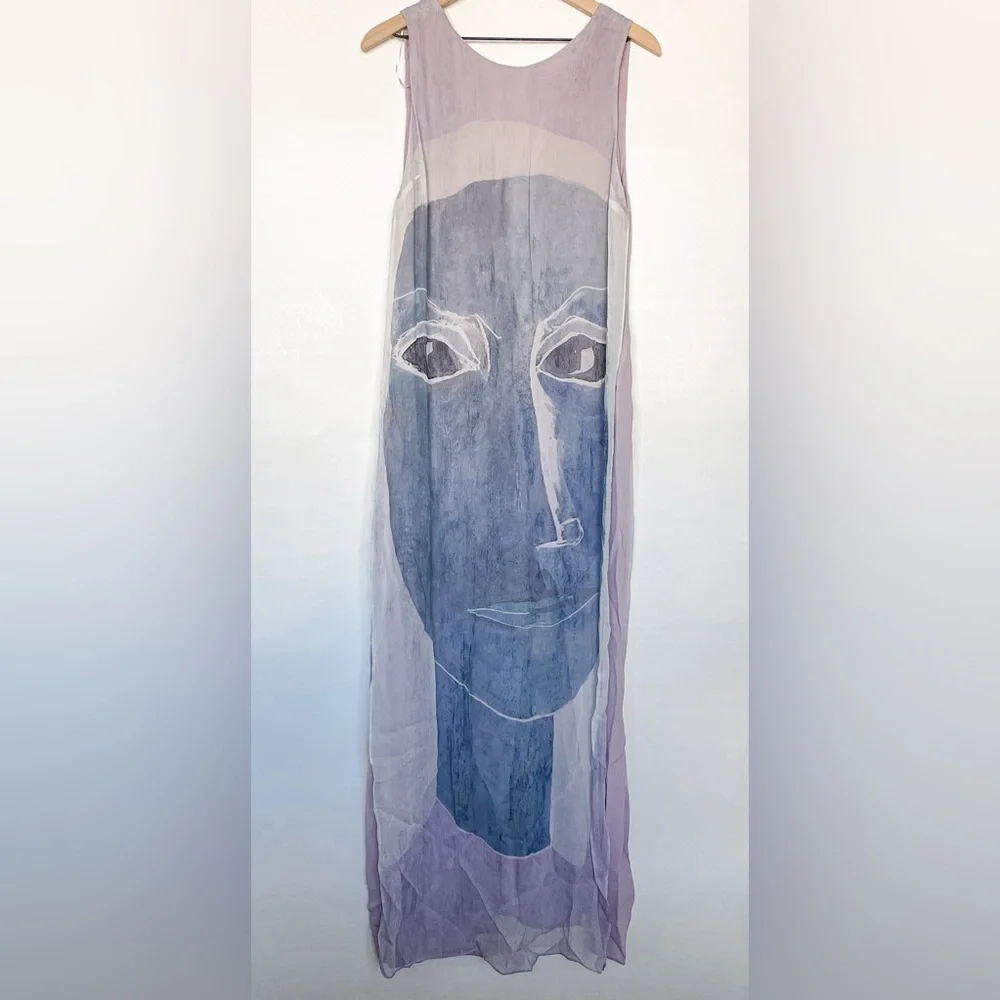 Zara Lilac Viscose Flowing Printed Midi Dress 8077/041/290/014 - Picture 2 of 10